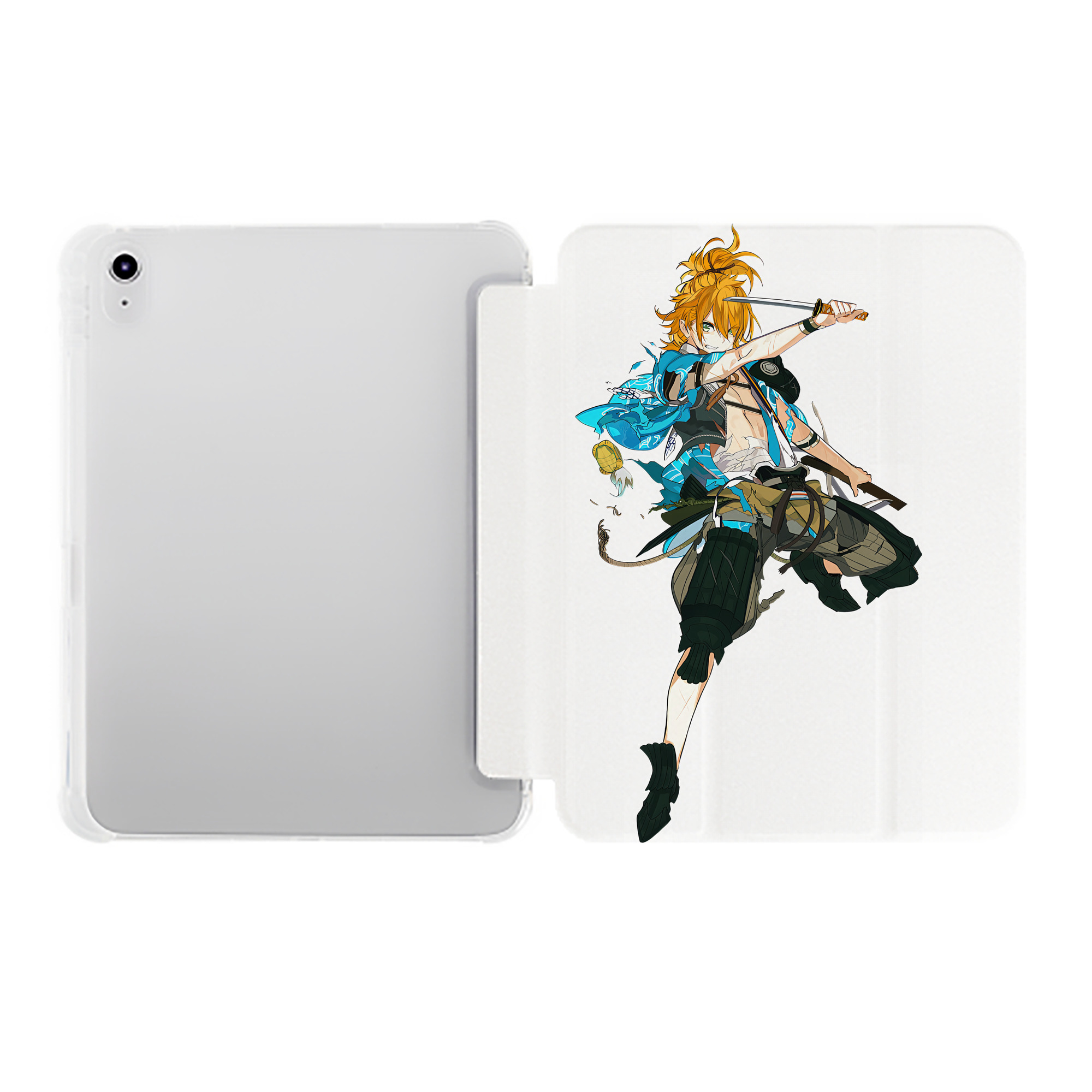 （画像用） 刀剣乱舞 Touken Ranbu IPad ケース ペン収納付き 三つ折りスタンド PUレザー×シリコン 対応機種9.5/10.5/10.9インチ